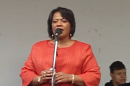 Bernice King at yesterdays MLK Day rally in Atlanta