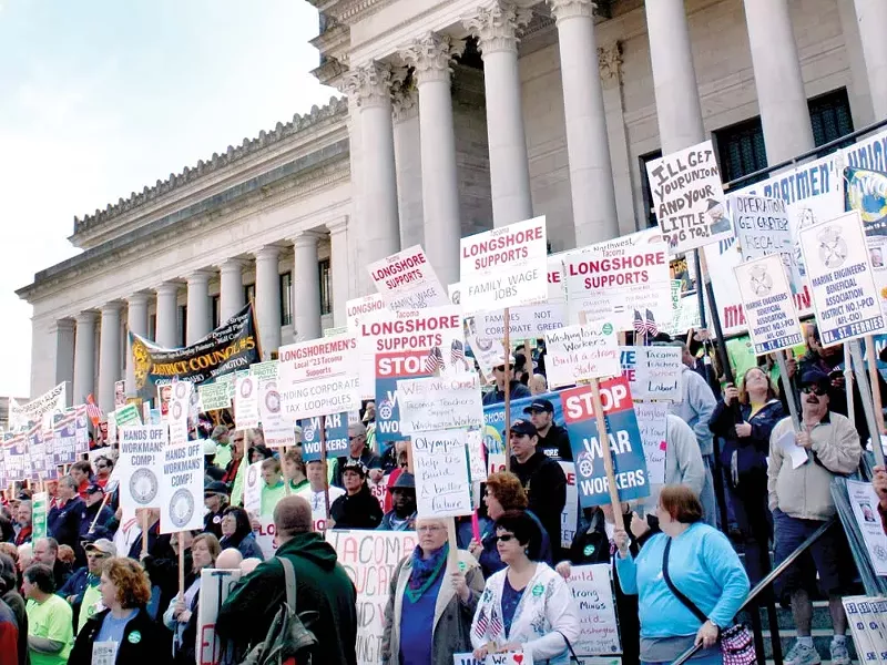 More than 7,000 protestors gathered in Olympia last week. - HOUSE DEMOCRATIC COMMITTEE PHOTO