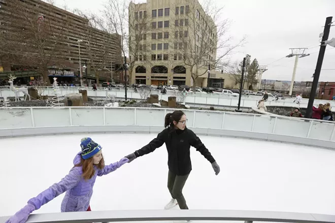 saturday at the riverfront park ice ribbon on the
