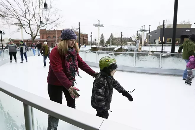 saturday at the riverfront park ice ribbon on the