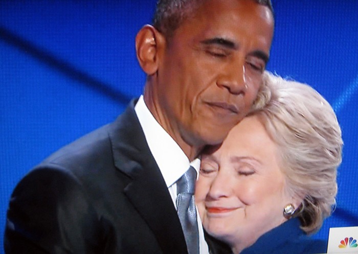 Obama embraces Hillary Clinton Obama embraces Hillary Clinton