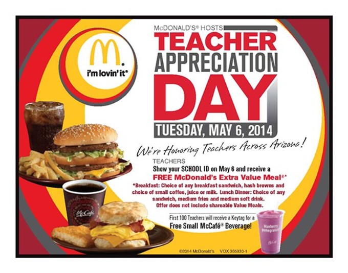 McDonald's Teacher Appreciation Day McDonald's Family Fun Tucson