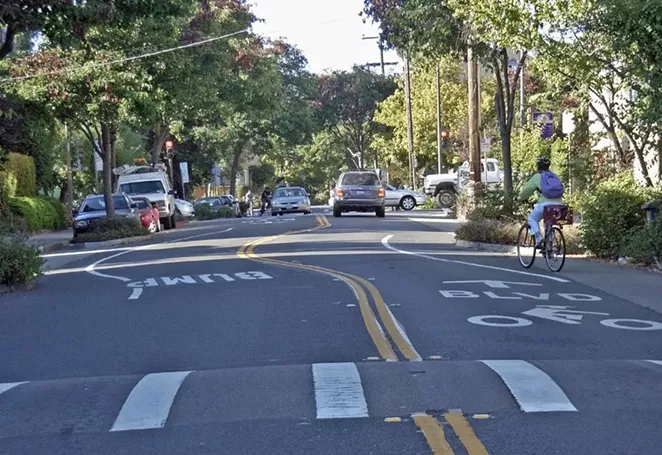An example of a roadway set up for alternative transportation. - FLICKR.COM