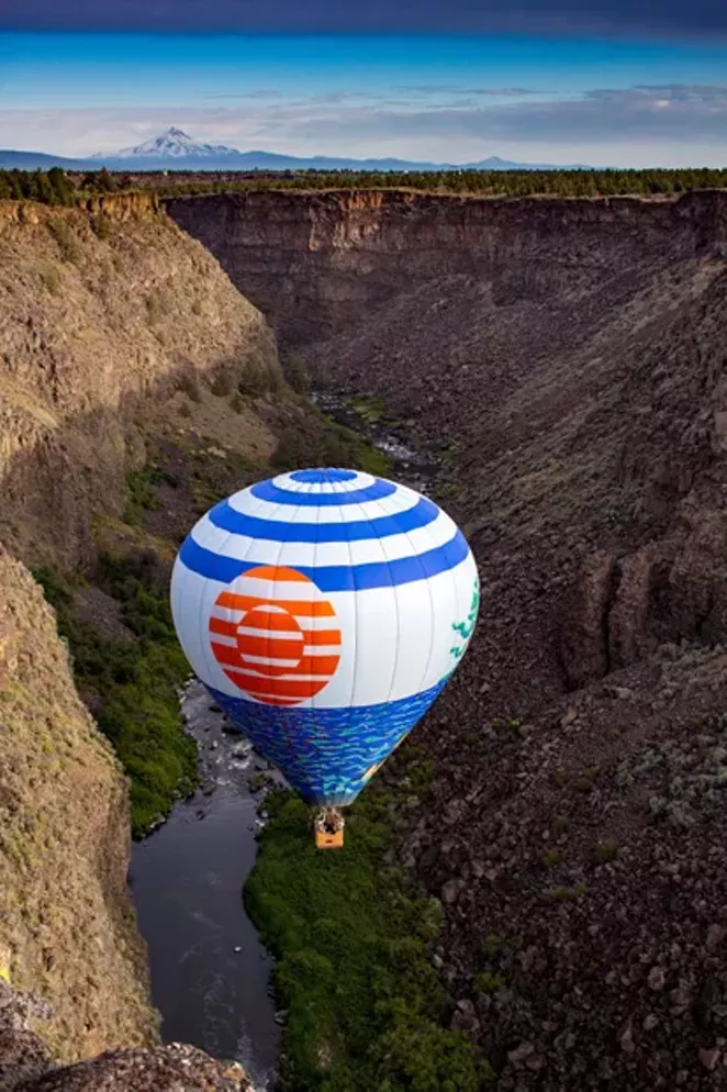 Winds often carry Darren Kling and his balloon into the Crooked River Gorge. - SUBMITTED