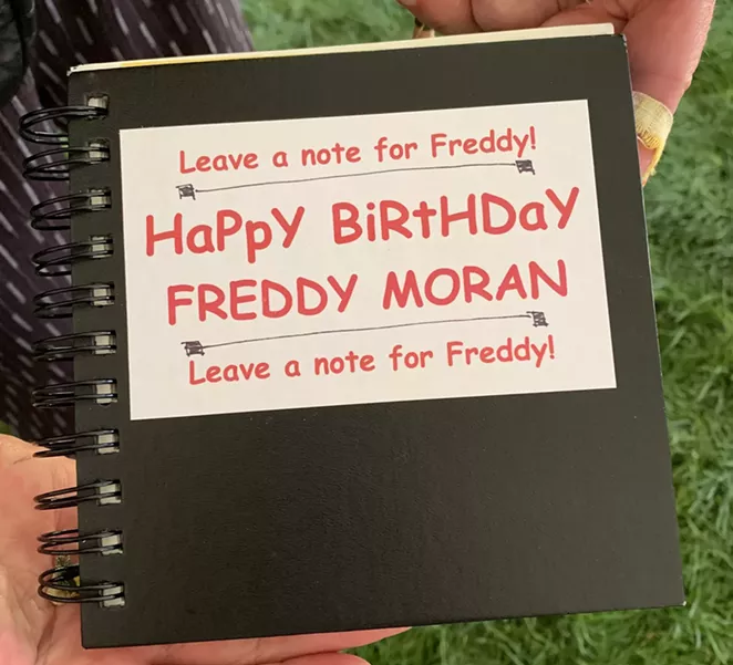 Moran's Birthday Booklet; filled with notes of well wishes - TYLER ANDERSON