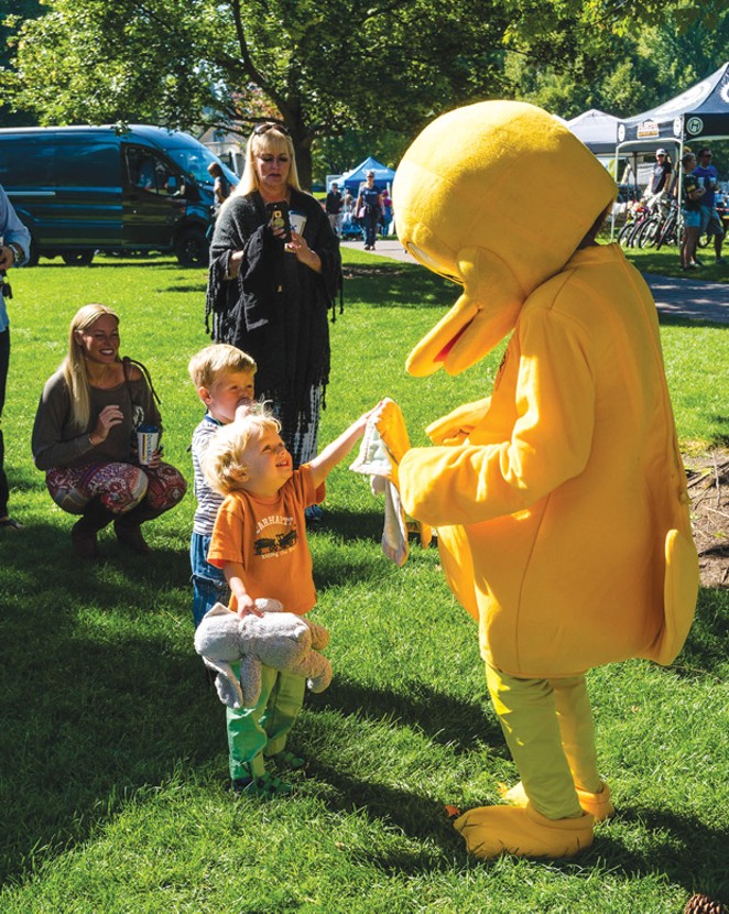 Kids love the Great Duck Race at Drake Park on September 8 . - SUBMITTED