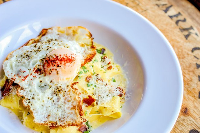 Sunny's carbonara hits all of your senses both visually and... tastefully. - NANCY PATTERSON
