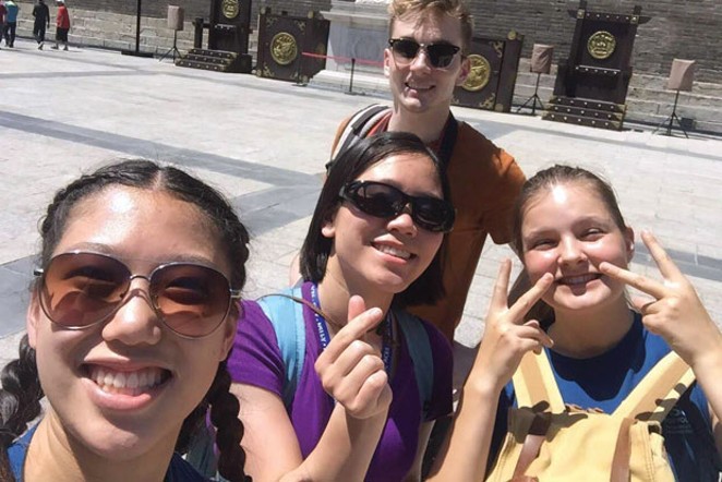Linnea Lane hangs out with friends during her study abroad program - in China. - COURTESY OF LINNEA LANE