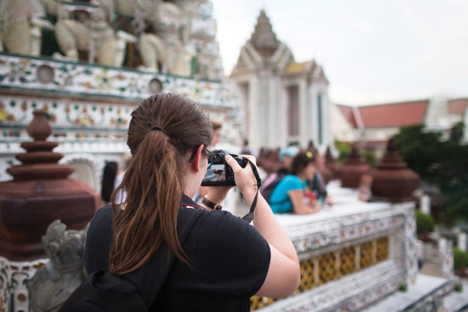 BRIDGES: Thailand 2018 participant Ellie Perryman documenting her time at a Thai temple - COURTESY CAMP FIRE CENTRAL OREGON/BETH BABICZ