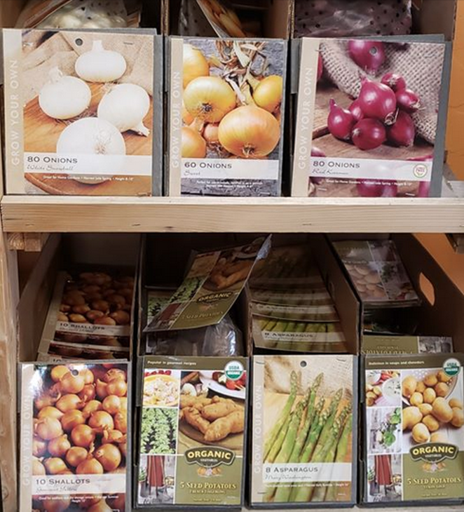 Moonfire and Sun Garden Center is selling out of vegetable seeds, starts and bulbs. It is considered an essential business and has been offering curbside pick-up and home deliveries since the pandemic lockdowns began. - MOONFIRE AND SUN GARDEN CENTER