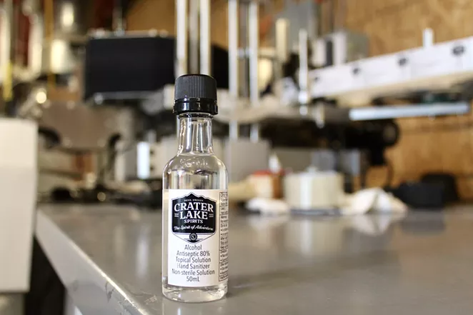 The Crater Lake Spirits hand sanitizer, made by Bendistillery. - CRATER LAKE SPIRITS