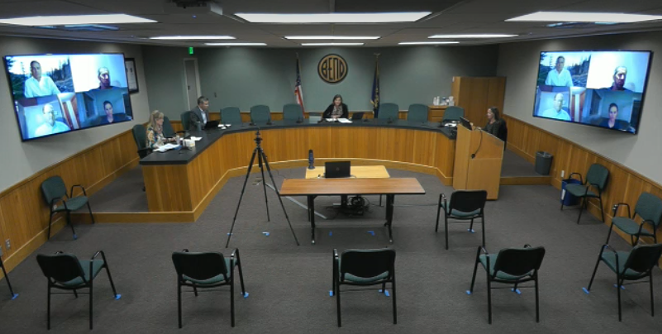 The April 15 Bend City Council meeting was primarily a virtual affair. Lags in internet connections made communicating a challenge. - SCREENSHOT VIA CITY OF BEND