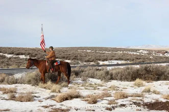 A scene from the occupation of the Malheur National Wildlife Refuge in 2016. - OREGON PUBLIC BROADCASTING