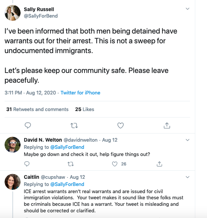 Mayor Sally Russell's tweet from 3:11 pm Wednesday. - TWITTER/@SALLYFORBEND