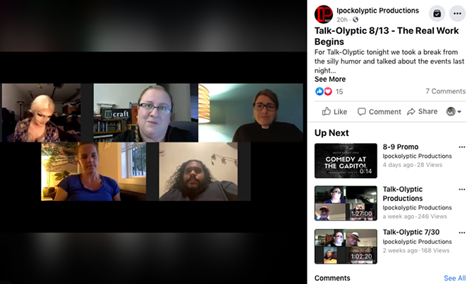 A chat Thursday with some of the attendees of Wednesday's protest, hosted by Katy Ipock. - IPOCKOLYPTIC PRODUCTIONS
