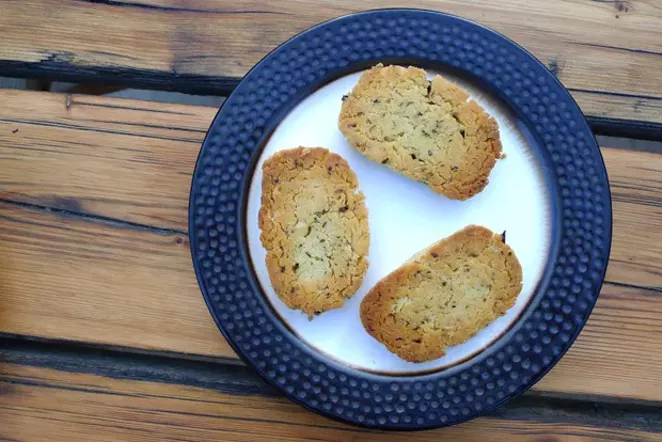 Herb cookies, turned after baking. - ARI LEVAUX
