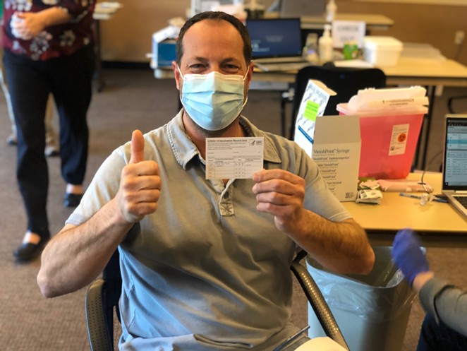 Pine Ridge Elementary School Life Skills Education Assistant Joey Kansky was the first educator in Deschutes County to receive a COVID-19 vaccination. - COURTESY BEND-LA PINE SCHOOLS