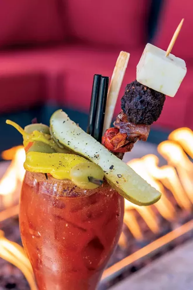 The Victorian Café's Proud Mary bloody marys are the stuff of dreams—but if you order it to go, you'll have to assemble the many glorious ingredients yourself. - COURTESY THE VICTORIAN