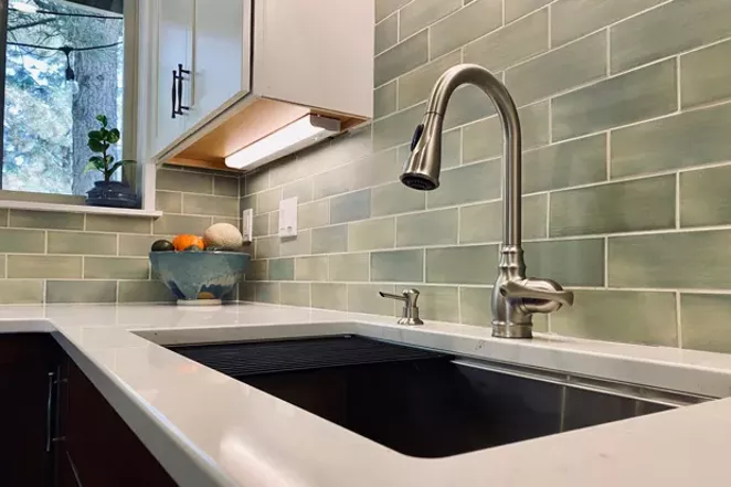 Subway tile backsplash with a quartz counter is all the rage in kitchens across the high desert and beyond, according to Hill. - COURTESY HANK HILL