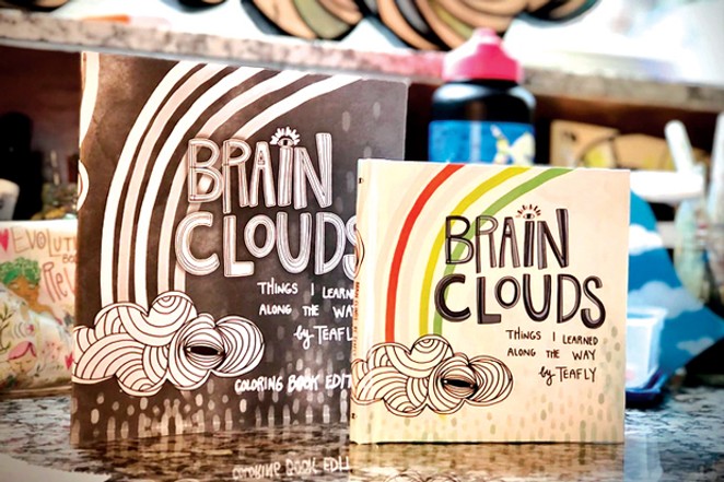 Teafly&#39;s coloring book and the &quot;Brain Clouds&quot; book. - COURTESY TEAFLY