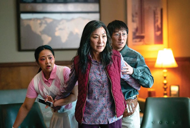 Michelle Yeoh, Ke Huy Quan and Stephanie Hsu are remarkable in "EEAAO." - PHOTO COURTESY OF A24