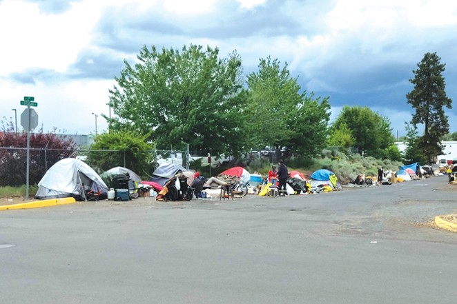 The Bend City Council created a campsite removal policy narrowly tailored to remove this campsite on Emmerson Avenue last year. Now, it's considering broader camping regulations. - JACK HARVEL