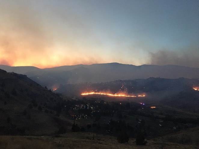 The Nena Fire in Warm Springs grew to about 46,000 acres Thursday. - OREGON STATE FIRE MARSHAL