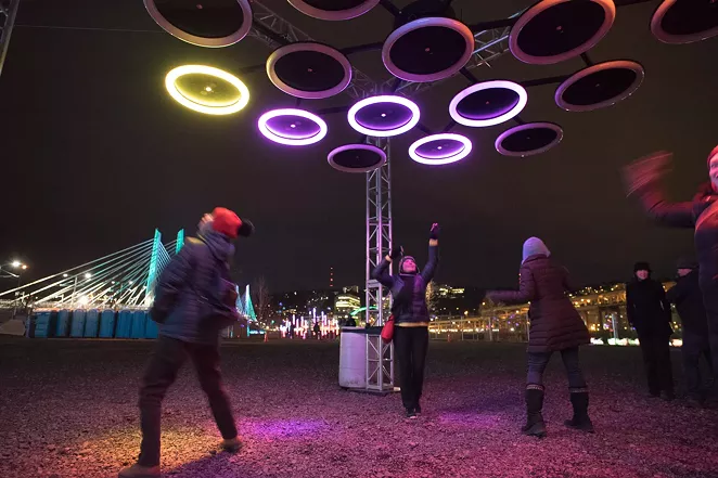 Light Chimes by artists Andrew Haddock, Amy Spreadborough., Anmarie Trimble - TOM LANGE