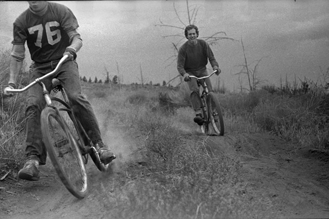 Gary Bonacker, rear, riding old school. - DON IPOCK