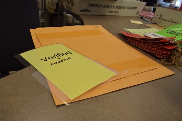 Verifying signatures is just one part of the process a ballot goes through. - JACLYN BRANDT