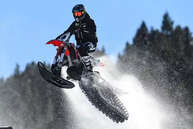 Darrin Mees of Redmond placed 4th in the recent 2019 X Games, competing in the growing sport of snowbiking. - SUBMITTED