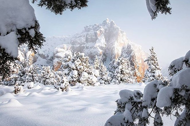 Who ordered the snow? Great shot at Smith Rock from @art_of_adventures! - SUBMITTED