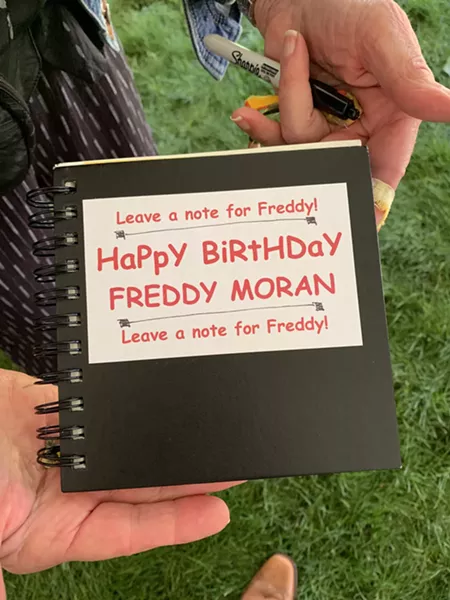 Moran's Birthday Booklet; filled with notes of well wishes - TYLER ANDERSON