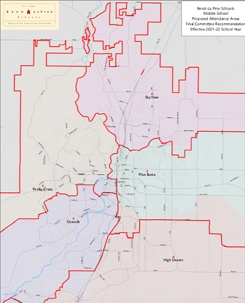 Bend-La Pine Schools Middle School proposed attendance areas for the 2021 school year. - BEND-LA PINE SCHOOLS