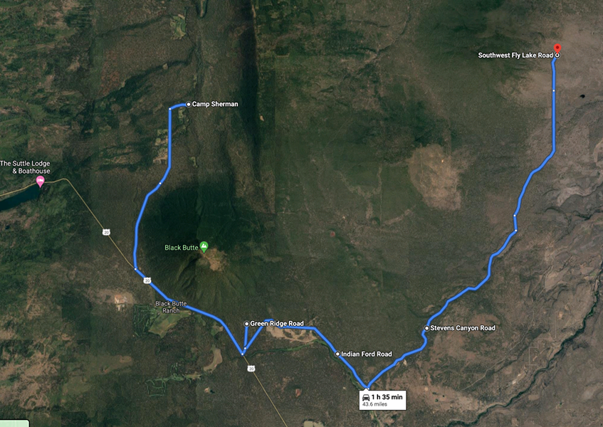 Please see official evacuation maps for the most updated evacuation areas at deschutes.org/emergency - SCREENSHOT VIA GOOGLEMAPS