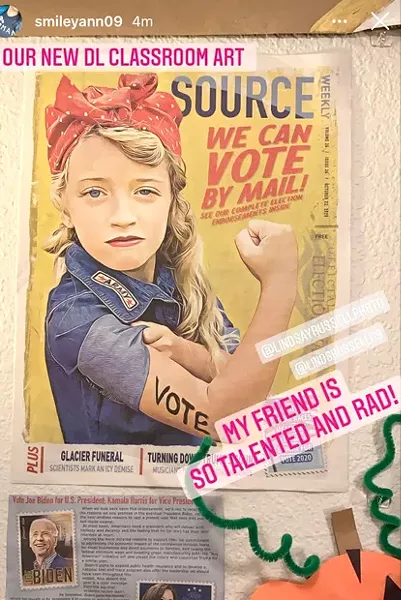 Our Election Issue cover—we love seeing our work (and photographer Lindsay Russell's) out in the wild! Reader @smileyann09 shared this image on Instagram—which she's now posted on the wall of her "Distance Learning" classroom. With the U.S. headed for its first woman (and Black and Asian-American) Vice President, it truly is a history-making year. - @SMILEYANN09