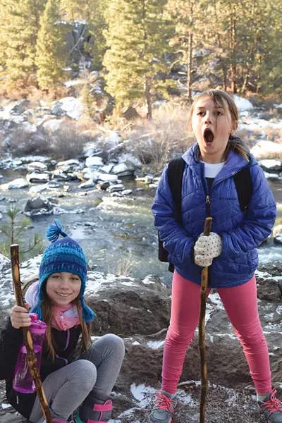 Sofiah and Kaia enjoy a day along the Deschutes River Trail. - JOSHUA SAVAGE