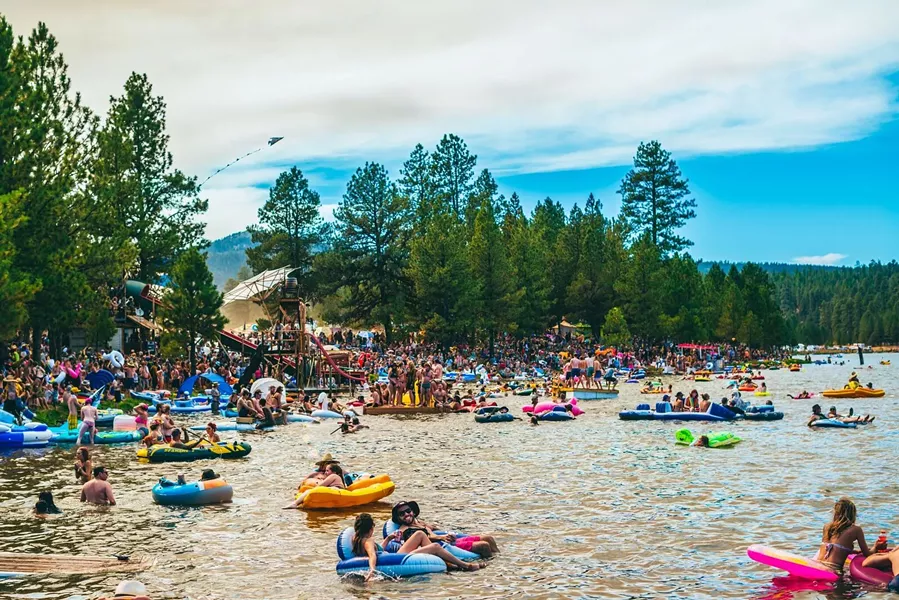The Spring Break-esq beach party.... with slightly more glitter, nudity and EDM. - JULIANA BERNSTEIN / GET TINY