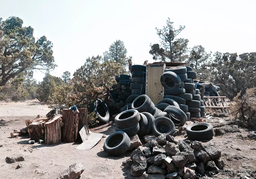 Tires illegally dumped led a clever resident to create a "Tire Temple" of sorts. - CHADD TULLIS