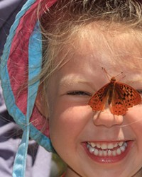 A butterfly on the nose always adds fun to outdoor adventures.