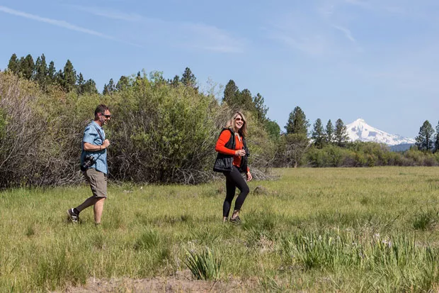 Bird surveyors hike along the Deschutes Land Trust Preserves. - COURTESY DESCHUTES LAND TRUST/JILL ROSELL