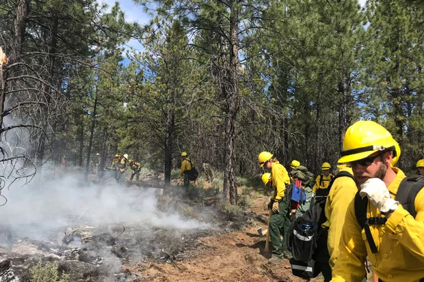Firefighters work on a prescribed burn near Sisters, Ore. in June 2018. - PROJECT WILDFIRE