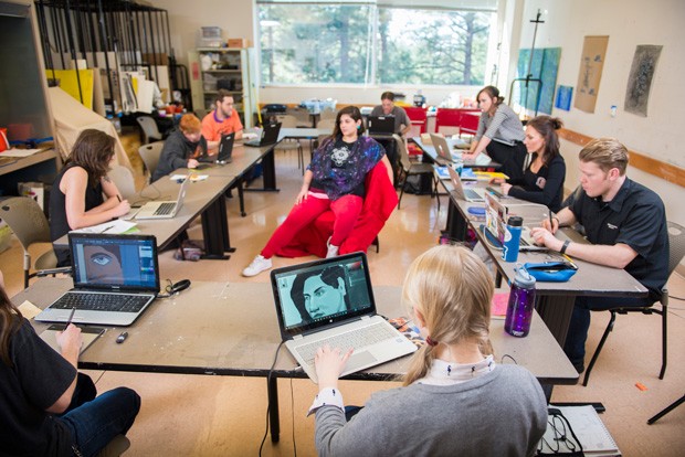Students at OSU-Cascades learn how to incorporate their art with technology, - SUBMITTED