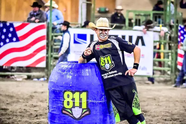 Professional rodeo clown JJ Harrison says his job is to protect riders in the arena while entertaining fans in the stands. - COURTESY JJ HARRISON