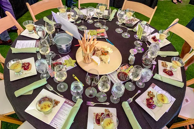 The dinner setup at the Grand Cru. - NANCY PATTERSON