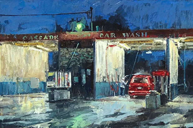Donald Yatomi's painting, Carwash 002. - DONALD YATOMI