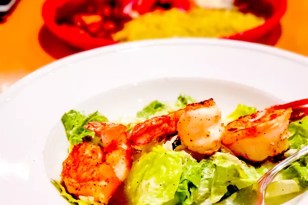 Grilled Prawn Caesar salad at Diego's Spirited Kitchen. - CAYLA CLARK
