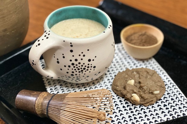 Get your toast on with some hojicha tea and white chocolate chip cookies. Yum! - LISA SIPE