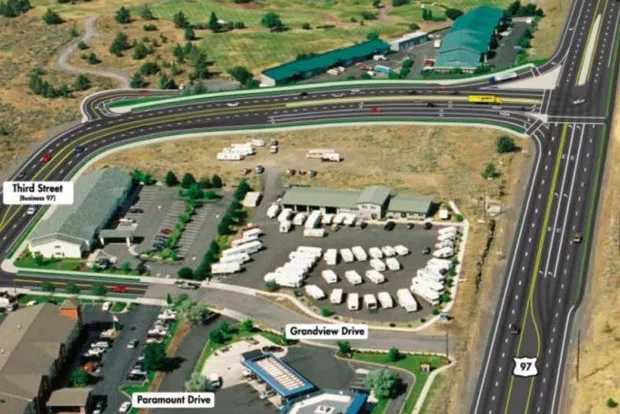 The plan includes converting the existing US Highway 97 into a business route connecting with Clausen Road to the north and Third Street to the south. It would intersect with the new US Highway 97 at a "T" with stoplights at the North Pointe Church. - COURTESY OREGON DEPARTMENT OF TRANSPORTATION
