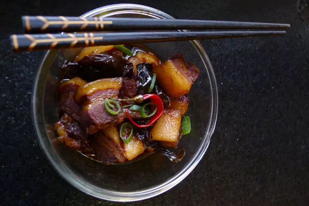 Nickamed "What the rabbi eats while traveling," Dong Po Pork is a delight enjoyed, according to this writer, by Kosher Jewish people when they think no one is watching. - ARI LEVAUX
